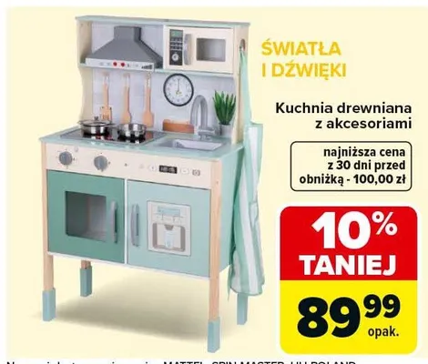 Kuchnia drewniana z akcesoriami promocja w Carrefour