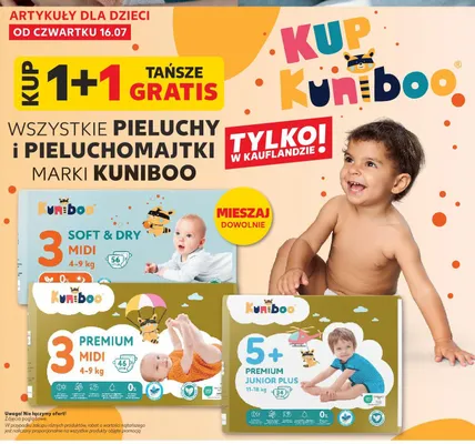 Pieluchy Kuniboo Premium Midi 3 4-9 kg promocja w Kaufland
