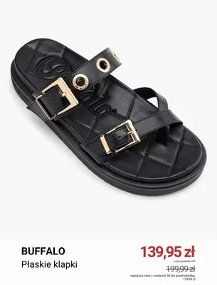 Klapki płaskie Buffalo promocja w Deichmann