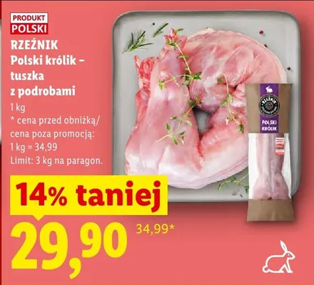Polski królik - tuszka z podrobami Rzeźnik promocja w Lidl