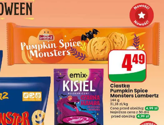 Ciastka Pumpkin Spice Monsters Lambertz promocja w Dino