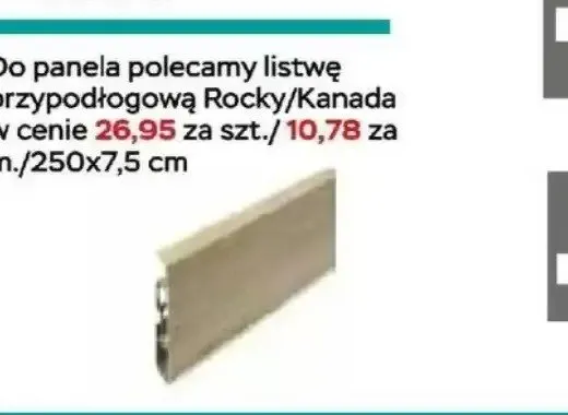 Listwa przypodłogowa Rocky/Kanada 250x7,5cm promocja w Abra Meble