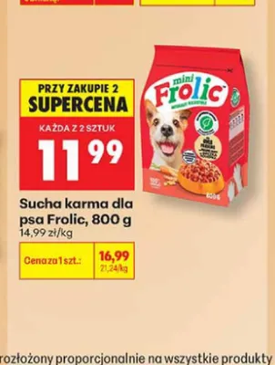 Sucha karma dla psa Frolic promocja w Biedronka
