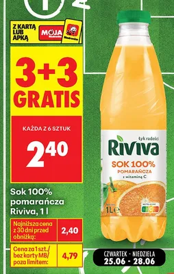 Sok 100% pomarańcza Riviva promocja w Biedronka
