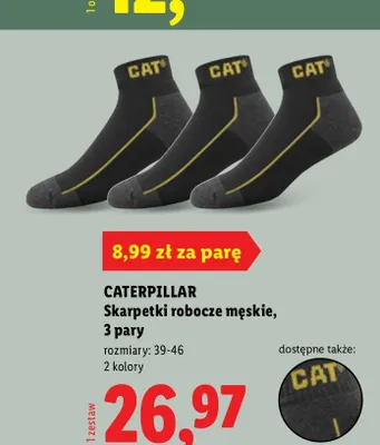 Skarpetki robocze męskie Caterpillar 3-pak promocja w Lidl