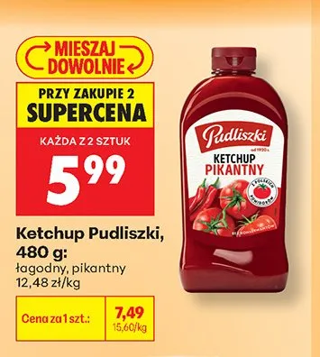 Ketchup łagodny Pudliszki promocja w Biedronka