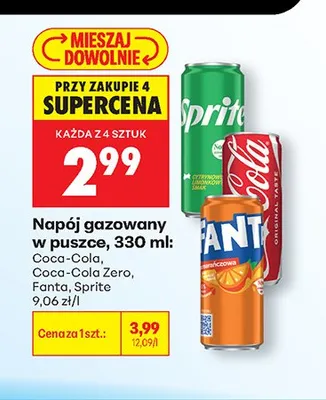 Napój gazowany w puszce promocja w Biedronka