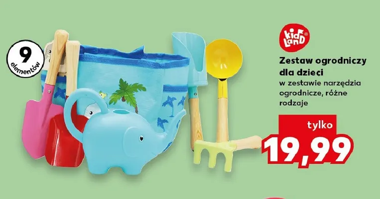 Zestaw ogrodniczy dla dzieci Kidland w zestawie narzędzia ogrodnicze promocja w Kaufland