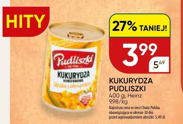 Kukurydza konserwowa promocja w Chata Polska