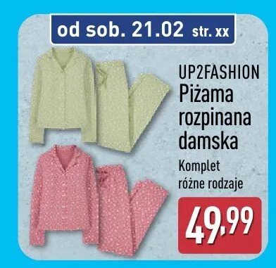 Piżama rozpinana damska promocja w Aldi