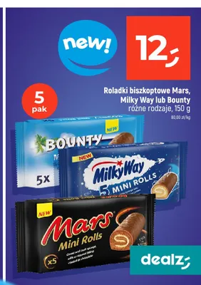 Roladki biszkoptowe Mars Mini Rolls 5-pak promocja w Dealz