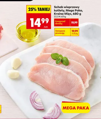 Schab wieprzowy kotlety Mega Paka Kraina Mięs promocja w Biedronka