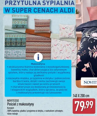 Pościel z makosatyny 140x200 cm promocja w Aldi