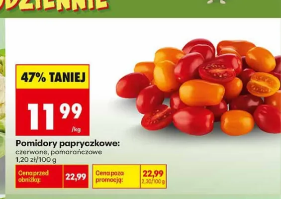 Pomidory papryczkowe czerwone promocja w Biedronka