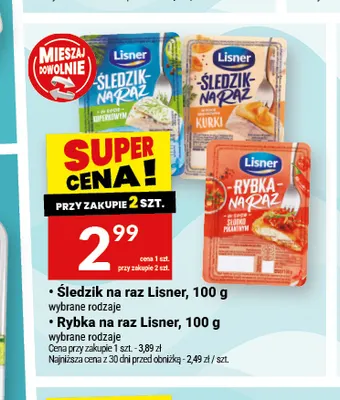 Śledzik na raz w sosie koperkowym Lisner promocja w Twój Market