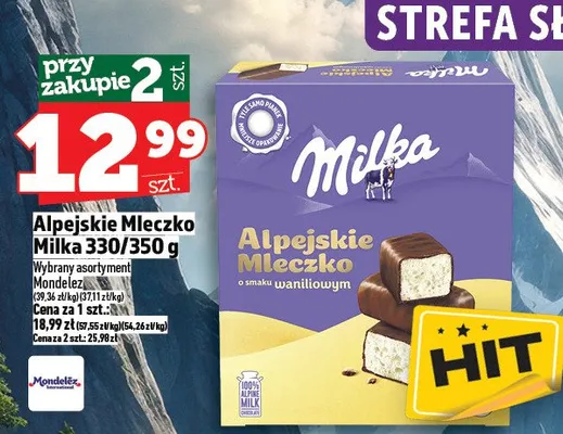 Alpejskie Mleczko 330/350g promocja w TOPAZ