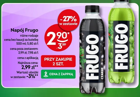 Napój Frugo Czarne promocja w Żabka