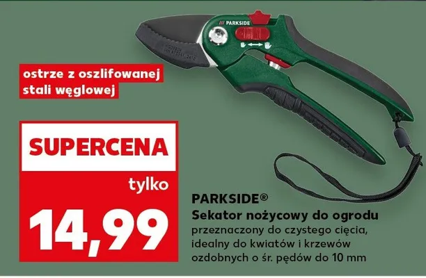 Sekator nożycowy do ogrodu przeznaczony do czystego cięcia, idealny do kwiatów i krzewów ozdobnych o śr. pędów do 10 mm promocja w Kaufland