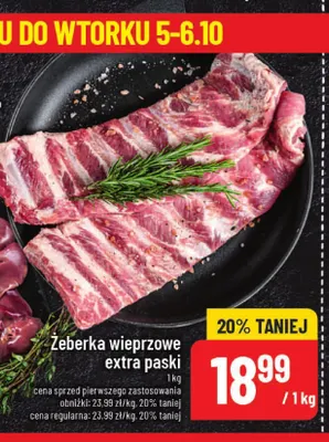 Żeberka wieprzowe extra paski promocja w POLOmarket