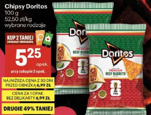 Chipsy Doritos promocja w Delikatesy Centrum