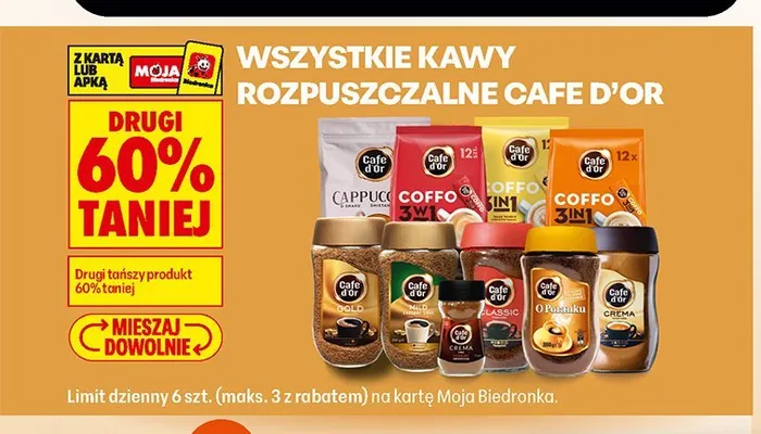 Kawa rozpuszczalna Cafe D'Or Mild promocja w Biedronka