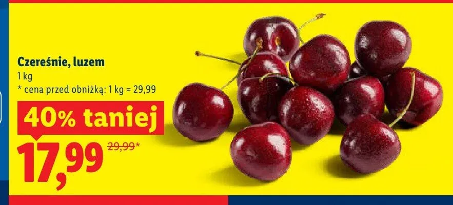 Czereśnie luzem promocja w Lidl