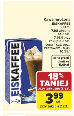 Kawa mrożona Eiskaffee promocja w Carrefour