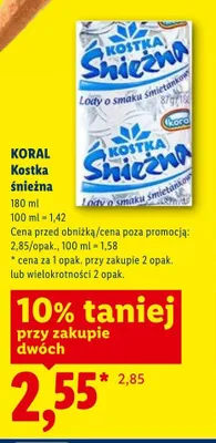 Lody Kostka śnieżna Koral promocja w Lidl