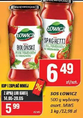 Sos boloński Łowicz pełen pomidorów promocja w Chorten