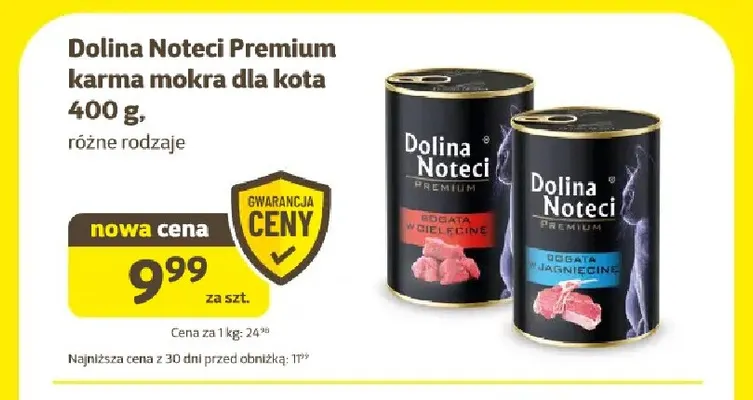 Dolina Noteci Premium karma mokra dla kota bogata w cielęcinę promocja w Super Zoo