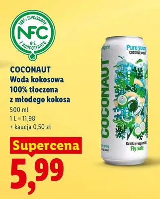 Woda kokosowa 100% tłoczona z młodego kokosa promocja w Lidl
