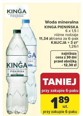 Woda mineralna różne rodzaje promocja w Carrefour Market