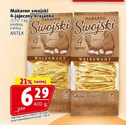 Makaron swojski 4-jajeczny średni Artex promocja w Prim Market