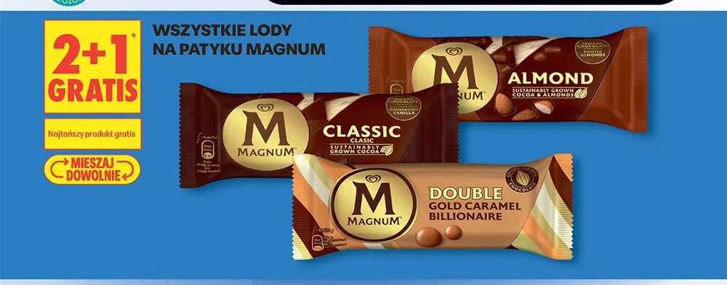 Lody na patyku Magnum Almond promocja w Biedronka