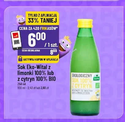 Sok z limonki 100% BIO Eko-Wital promocja w POLOmarket