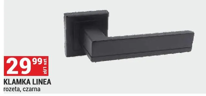 Klamka Linea rozeta czarna promocja w Merkury Market
