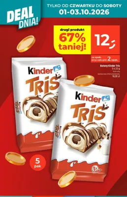 Batony Kinder Tris 5-pak promocja w Dealz