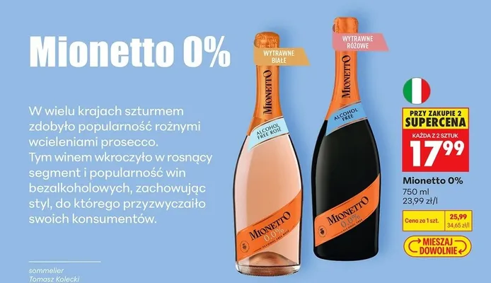 Wino Mionetto 0% promocja w Biedronka