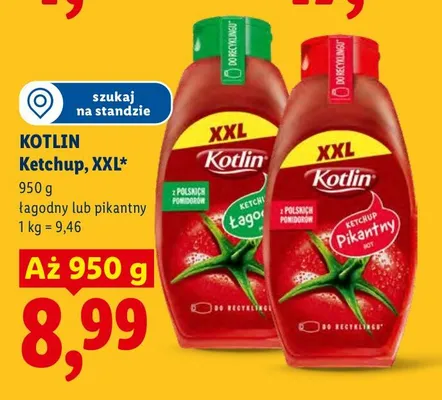 Ketchup łagodny Kotlin XXL promocja w Lidl