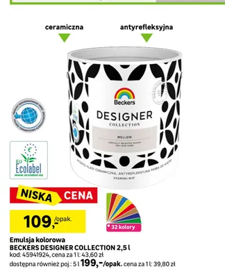 Emulsja kolorowa Beckers Designer Collection 5 l promocja w Leroy Merlin