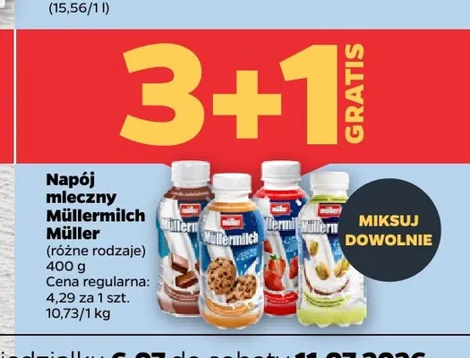 Napój mleczny Müllermilch Müller promocja w Netto