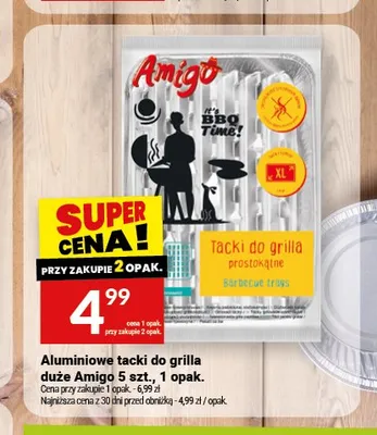 Aluminiowe tacki do grilla duże Amigo promocja w Twój Market