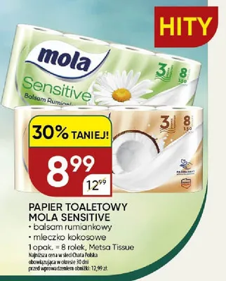 Papier toaletowy Mola Sensitive balsam rumiankowy promocja w Chata Polska