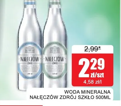 Woda mineralna niegazowana Nałęczów Zdrój szkło promocja w Bingo