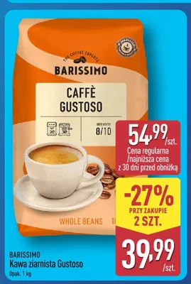 Kawa ziarnista Barissimo Gustoso promocja w Aldi