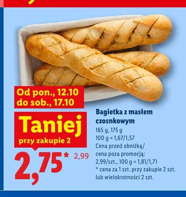 Bagietka z masłem czosnkowym promocja w Lidl