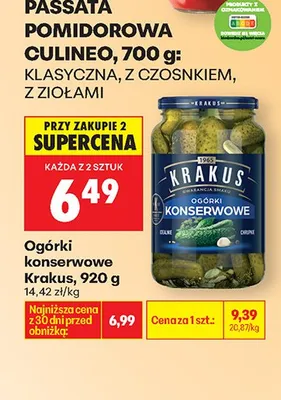 Passata pomidorowa klasyczna, z czosnkiem, z ziołami promocja w Biedronka