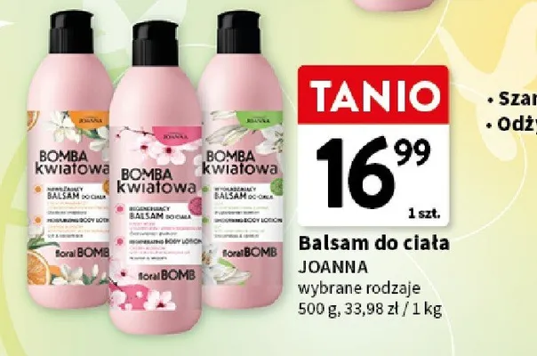 Balsam do ciała Joanna Bomba Kwiatowa regenerujący promocja w Intermarche