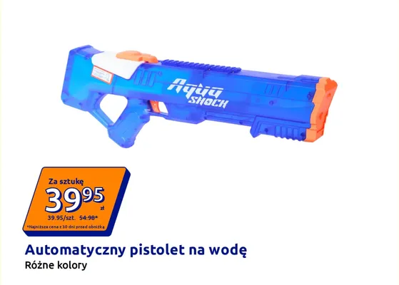 Automatyczny pistolet na wodę Aqua Shock promocja w Action