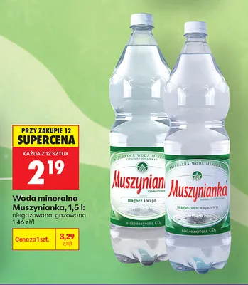 Woda mineralna niegazowana Muszynianka promocja w Biedronka